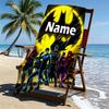 Custom Name Personalized Batman Print Beach Towel, for Trip Camping Beach Party Home Decor, Birthday Gift for Family & Friends