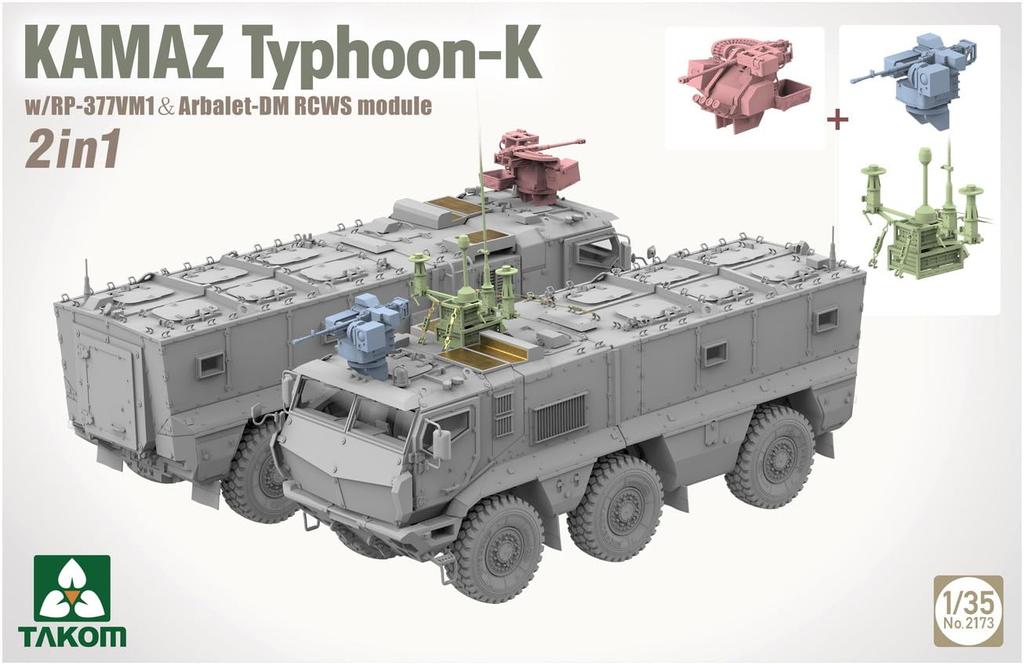 Takom 1/35 KamAZ Tajfun K, RP-377VM1 oraz Moduł RCWS Albarett-DM Zestaw Modelarski z Tworzywa Sztucznego TKO2173