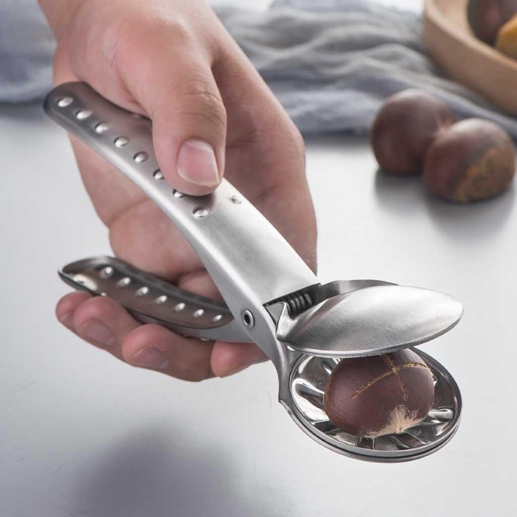 2-in-1 Schneller Kastanienclip Nussöffner Schaler Walnusszange Metallschneider