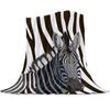 Animal Zebra Black and White Stripes Pattern Flannel Throw Blanket  Soft Lightweight Warm Cozy Kid Adult Travelling Camping Gift
