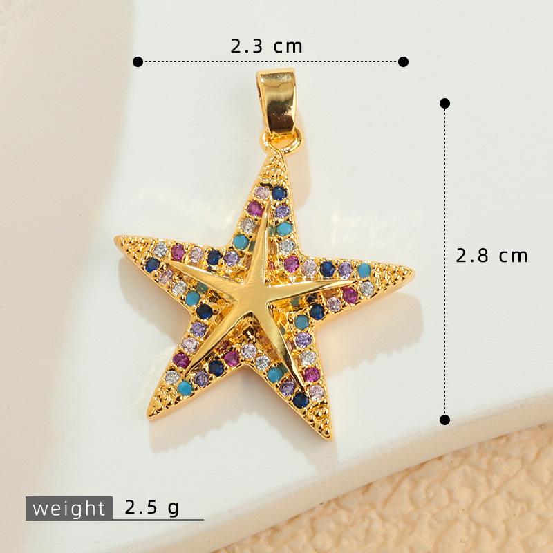 Classic Five-Pointed Star Zircon Pendant for DIY Jewelry - Bracelet & Necklace Accessories