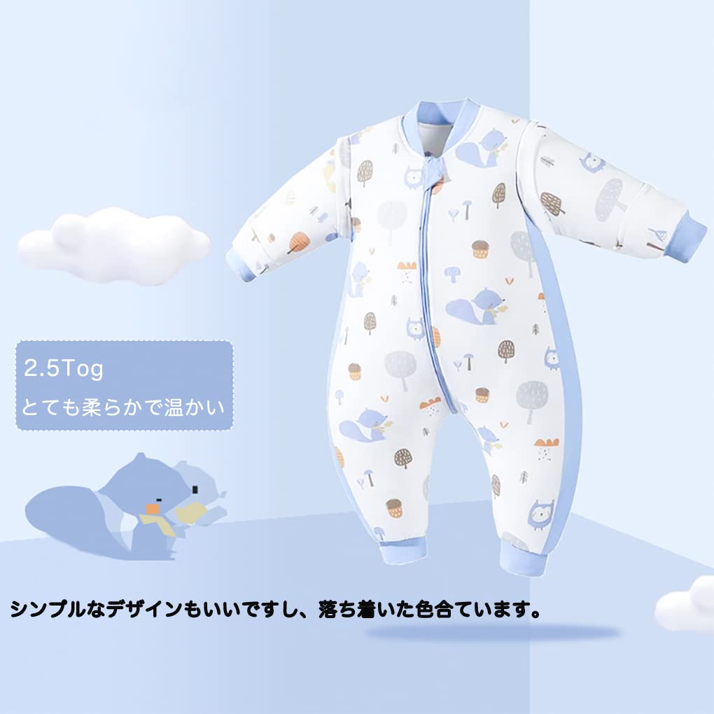 Baby Winter Fluffy and with Detachable Ages [MOMSMENU] Sleeper, 2.5 Ton, Warm, Cotton, Soft, Sleeves, Cute, 3-5