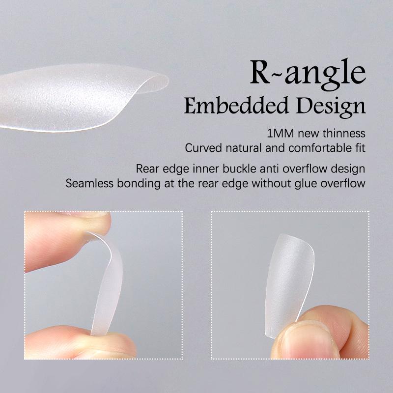 100Pcs/Box Matte Fake Nails No Polishing Press On False Nails Medium Short Design High Matt Soft Gel Nail Tips For Extension