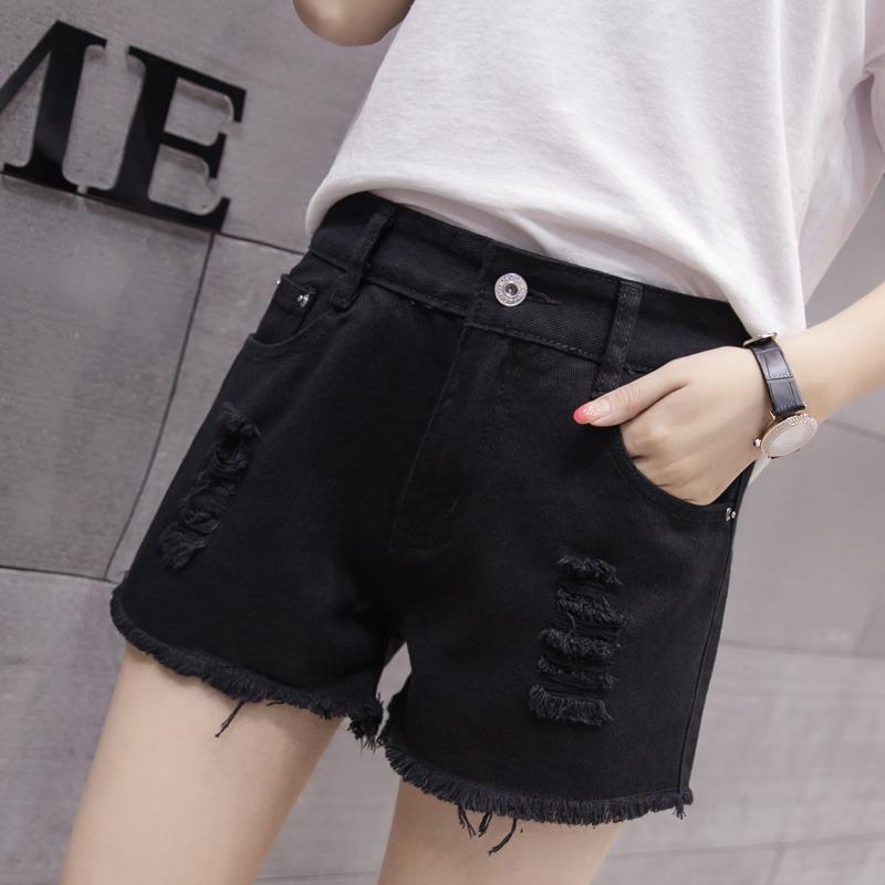 Vintage Blue Wide leg Denim Shorts for Women Summer Casual Sexy High Waist Ripped Jeans Shorts Female Solid Loose Plus Size Lady Shorts 24206