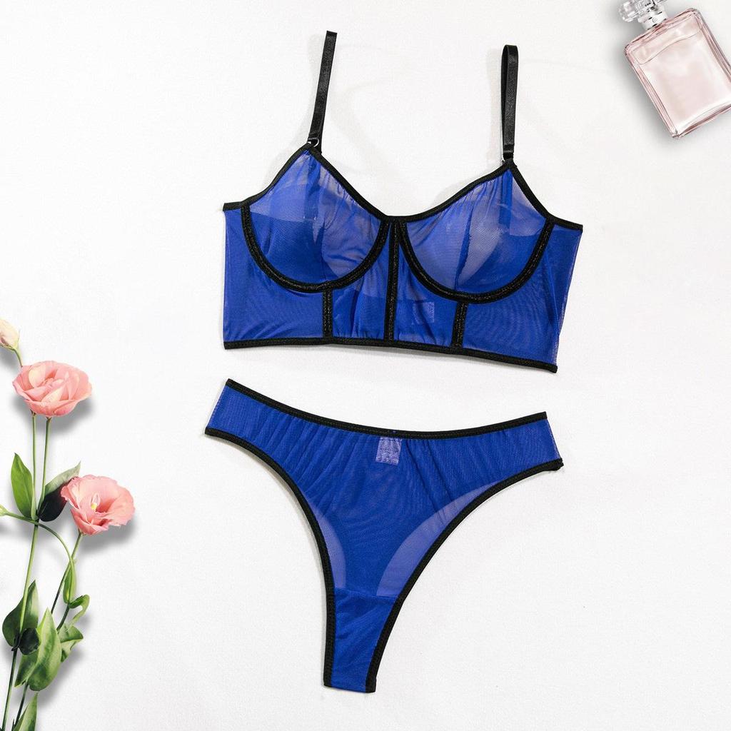 Hot-Selling Sexy Mesh Lingerie Set with Steel Support and Fishbone Design