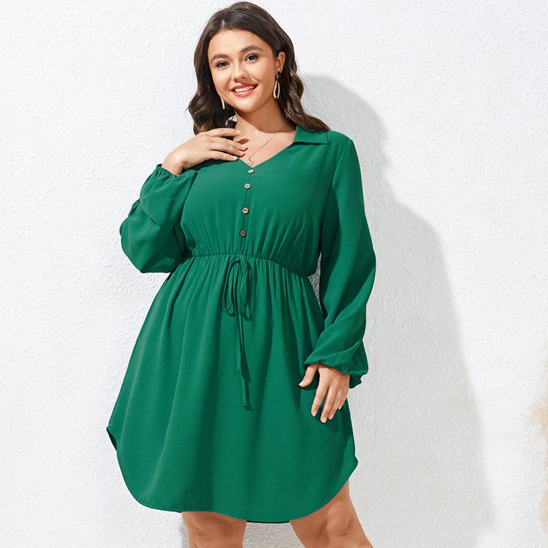 

Женское платье миди с V-образным вырезом и лацканами, нерегулярный изогнутый подол