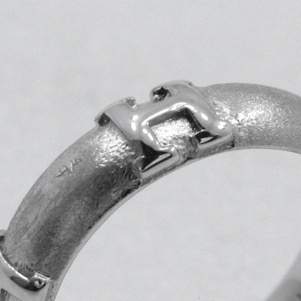 HERMES Fidelite Ring H K18 white gold #4.1(US Size) 4.5g Women Used