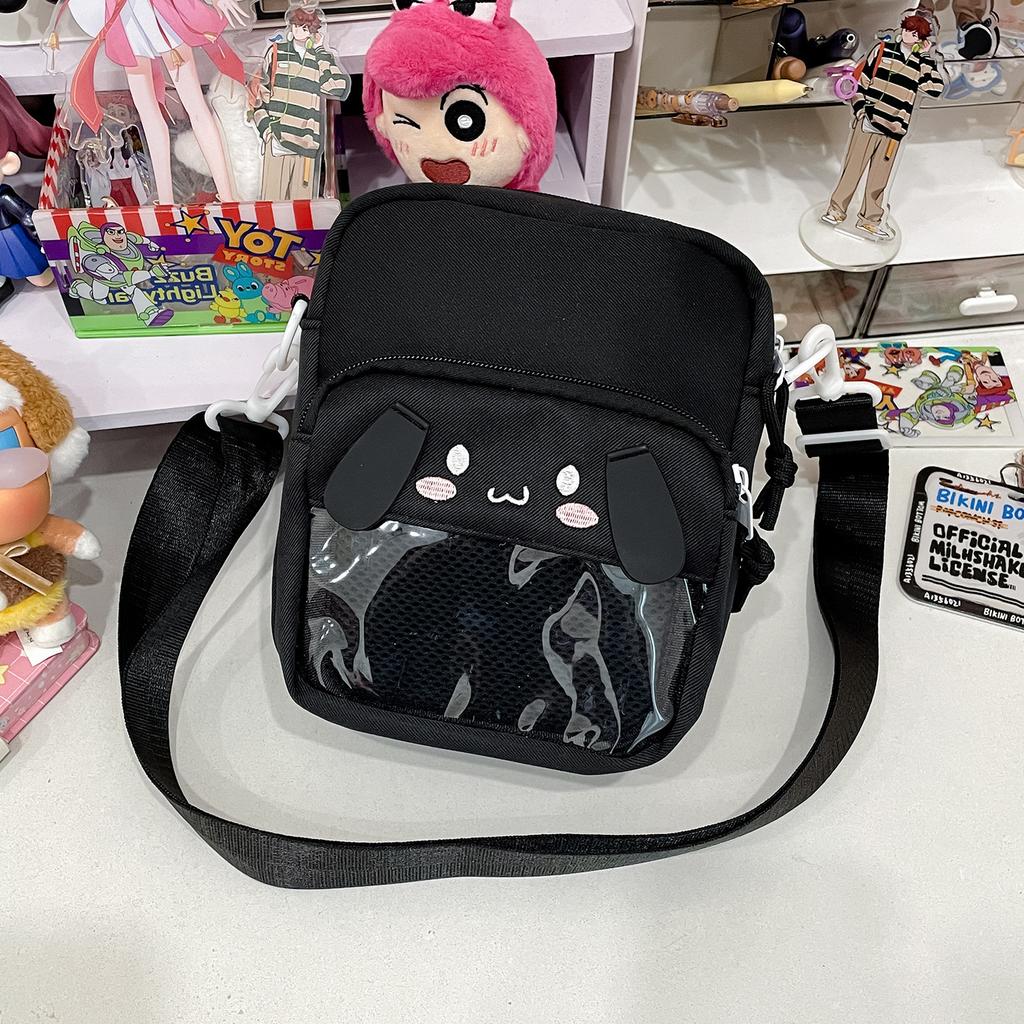 Cute little bag, two-dimensional pain bag, female cartoon, big ears, grain bag, student shoulder bag, crossbody women's bag