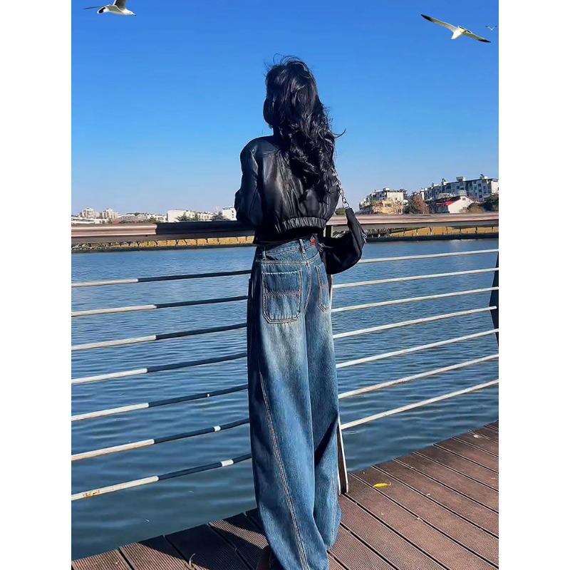 Women's Retro High Waist Scimitar Leg Jeans - Autumn 2026 Slimming Wide Leg Pants