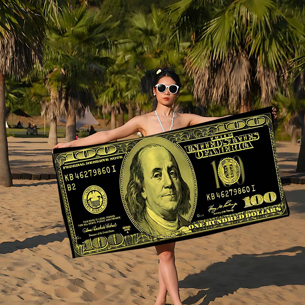 US Dollar Microfiber Beach Towel Absorbent Quick Dry Soft Yoga Swimming Resort Mountain Climbing Towel