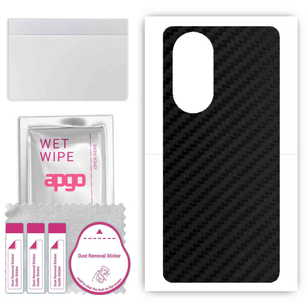 apgo Sticker protector de piele pentru spate compatibil cu Honor 50 Pro, Folie Wrap, Folie, Vinil - Model Negru Carbon