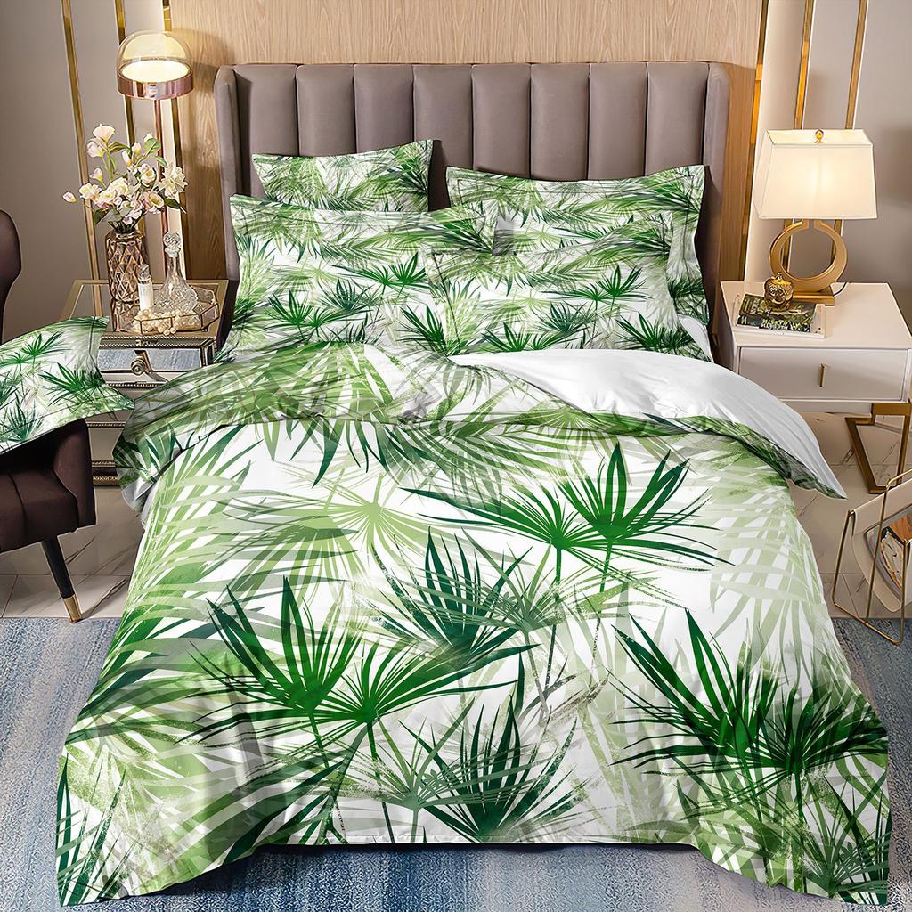 Tropical Rainforest 3D Printed Bedding Three-Piece Plant Flower Quilt Cover