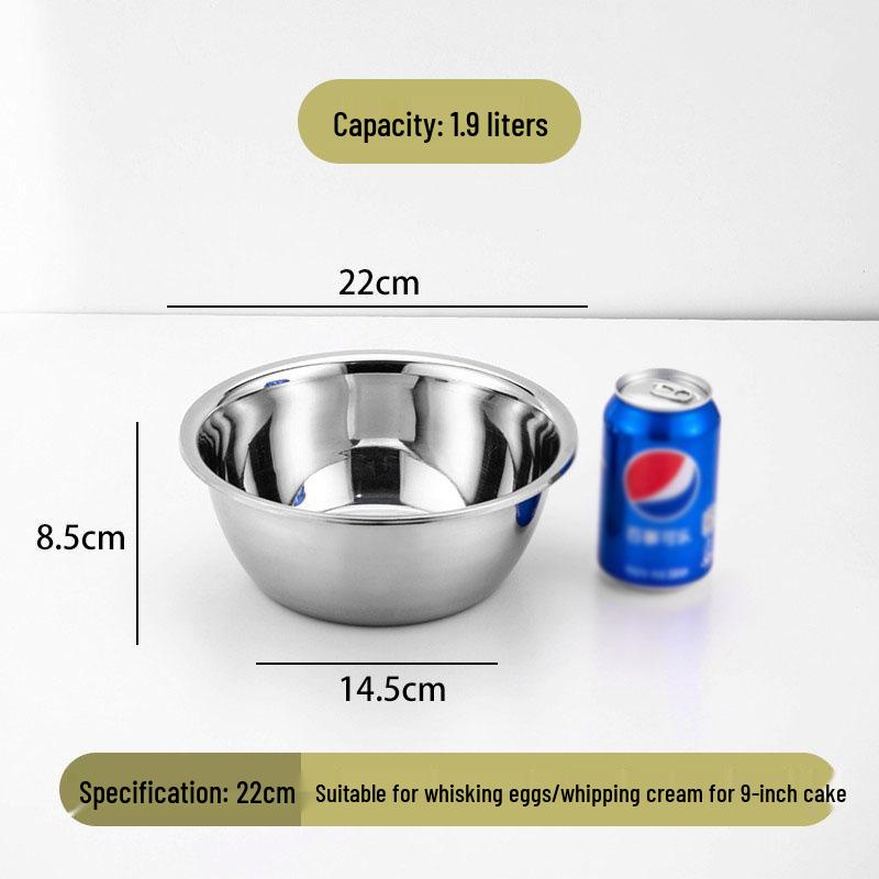 Extra Thick 304 Stainless Steel Household Deep Soup and Mixing Basin