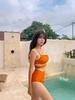 Korean Dongdaemun Retro Minimalist High-Waisted Slimming Women's Swimsuit