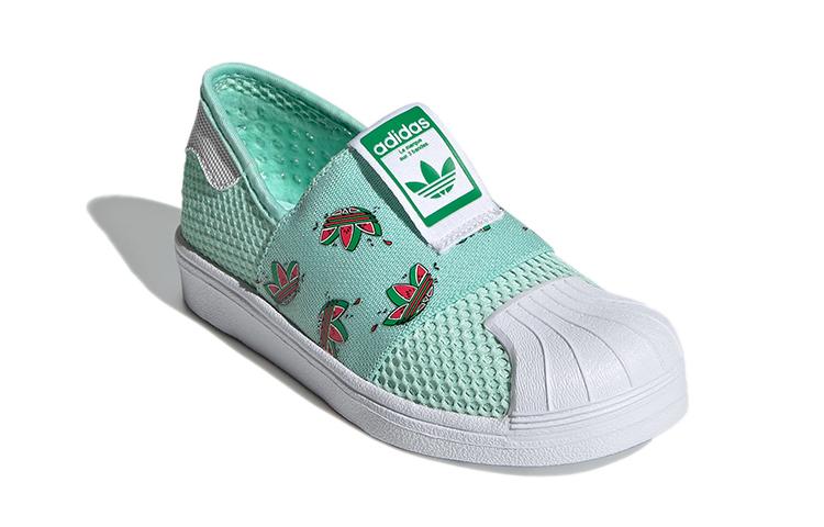 Adidas Originals SUPERSTAR 360 Smr 360 C Breathable Low top Skateboard Shoes Green White Children Aged 3 7 Years Old FY9835