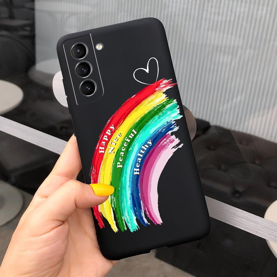 For Samsung Galaxy S22 5G Phone Case Cute Rainbow Milk Cow Painted Cover For Samsung S22 Plus S 22 Ultra Soft Silicon Fundas