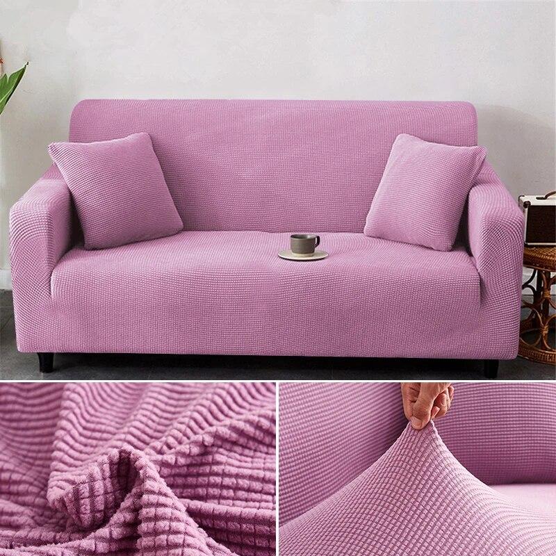 1/2/3/4 Seater Thicken Elastic Jacquard Sofa Cover Slipcover Stretch Polar Fleece L Shape Corner Sofa Covers for Living Room