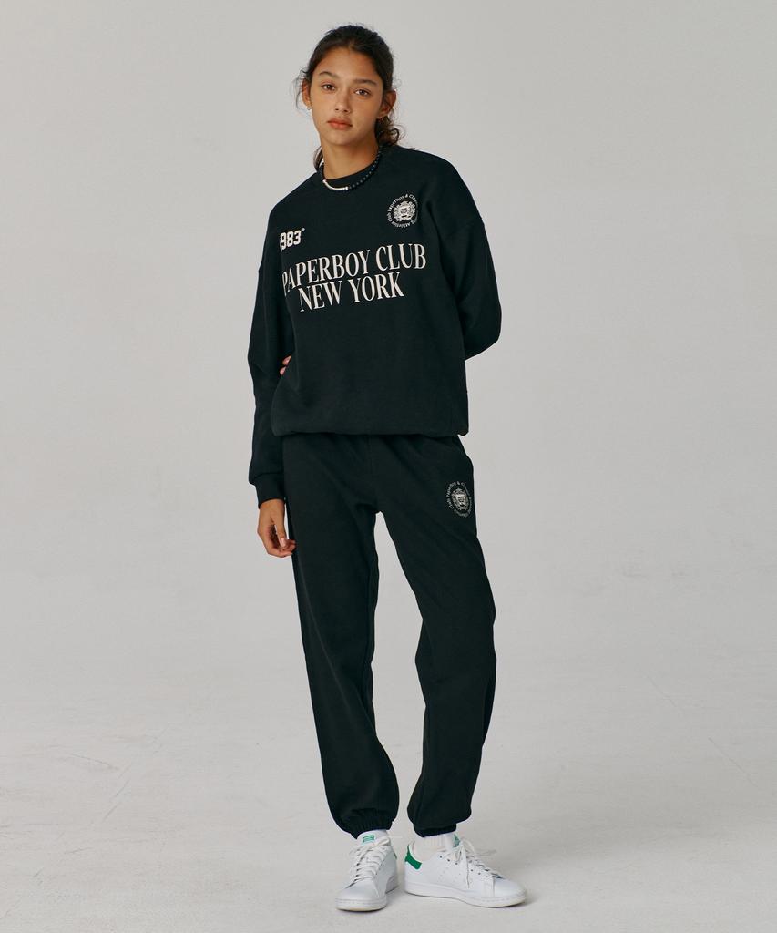 PAPERBOY [Set] Sports Club Sweatshirt Setup - Black