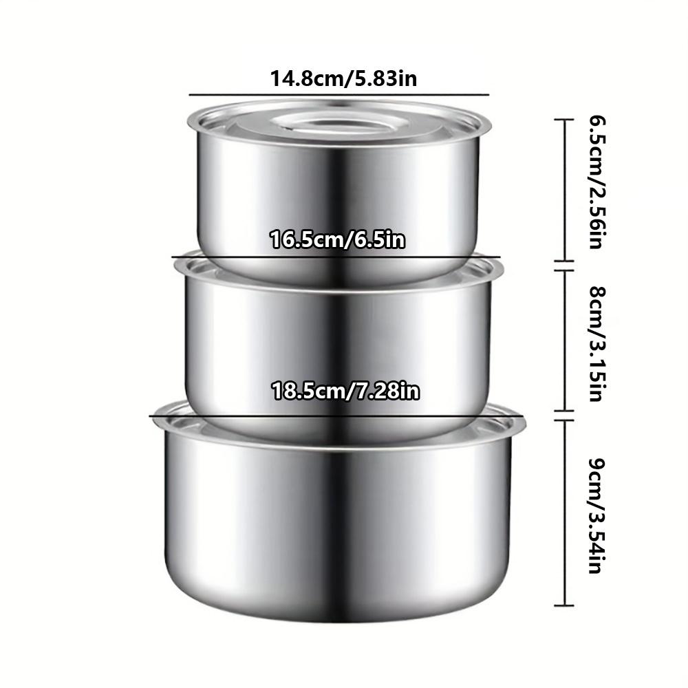 

Stainless Steel Seasoning Bowl Set, Multi-Functional Kitchen Spice Pots, Thickened Food-Grade Stainless Steel Cooking Bowl