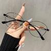 No Makeup Myopia Glasses for Women, Ultra-light Solid Color Titanium Frame Flat Glasses for Women, Can Be Equipped with High-degree Anti-blue Myopia