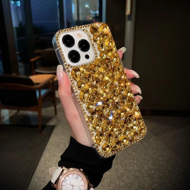 Luxury Diamond ShockProof Silicon Phone Case for Samsung S24Ultra S23 S22 S21 S20 Note 20Ultra A73 A54 A05s A04e A03 A15 A25 A24 A12 Protective Cover