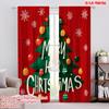 2 Stück, 2D-Flachdruck Vorhang Beliebter Baum und Weihnachtskugel Vielseitig Langlebig Polyester (ohne Stange) Vielseitig Alles Ideal für