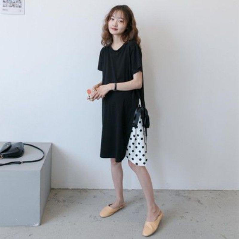 New Arrival 150.00kg Dress Stylish Loose plus Size Mid Length Long Length T-shirt Skirt K-style Pregnant Women Flab Hiding Summer Dress Tide