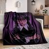 1pc Wednesday Addams Blanket Lightweight Flannel Blanket Throw Blanket For Sofa, Bed, Travel, Camping, Livingroom, Office, Couch