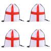Pack Of 4 Durable Polyester Drawstring Bags With Tournament Flags Football Fan Gift For Party Favors And Sports Event