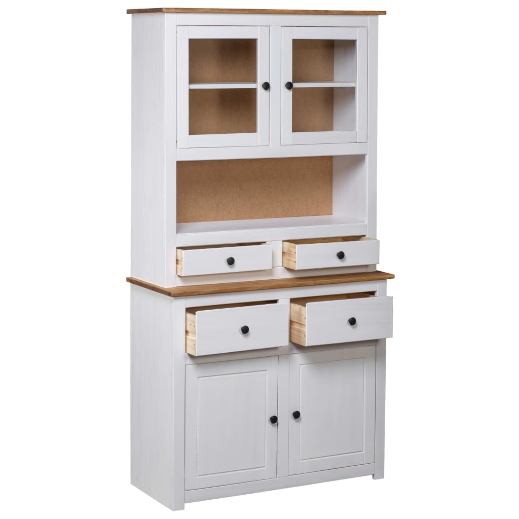 Highboard White 93 x 40.5 x 180 cm Pine Wood Panama