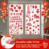 gisgfim Chinese New Year Window Clings Decoration Lunar New Year Stickers 2025 Chinese New Year Red Lantern Decals Spring Festival Decor for Window