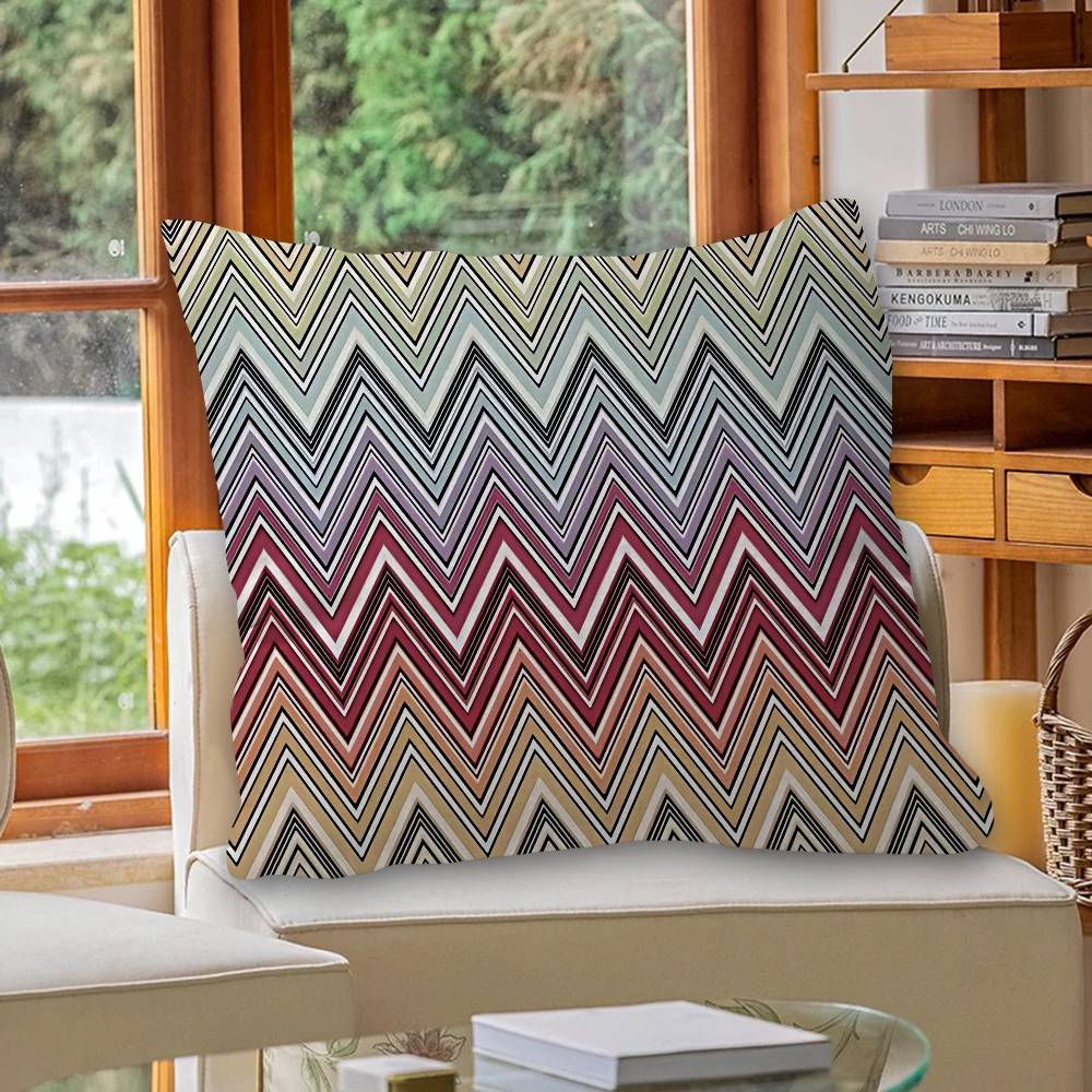 Geometric Zig Zag Wave Cushion Cover Polyester Sofa Cushions Decorative Throw Pillows Home Decoration Pillowcover