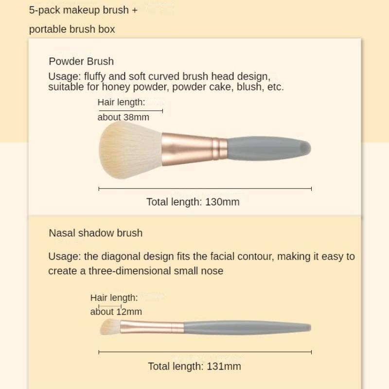 Make-up-Pinsel-Set mit Spiegel, komplettes Set, superweiches Fell, ein Set mit Gesichtspuder- und Lidschatten-Pinsel-Set in Box, tragbares kleines Set