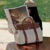 LP32 Women's Canvas & Leather Handbag: Old Money Style Shoulder & Handheld Tote