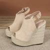 Fashion Summer Peep Toe Wedges Sandals for Women Fashion Buckle Strap Platform 14cm High Heels Casual Gladiator Shoes Female Sandalias