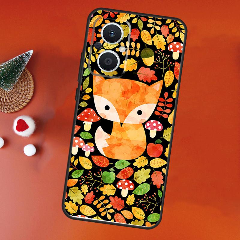 Autumn Leaves Fall Fox Case For OPPO Find X8 X6 X9 Pro OPPO Reno 7 8 Lite 10 11 12 13 14 Pro 11F 12F 13F 14F Cover