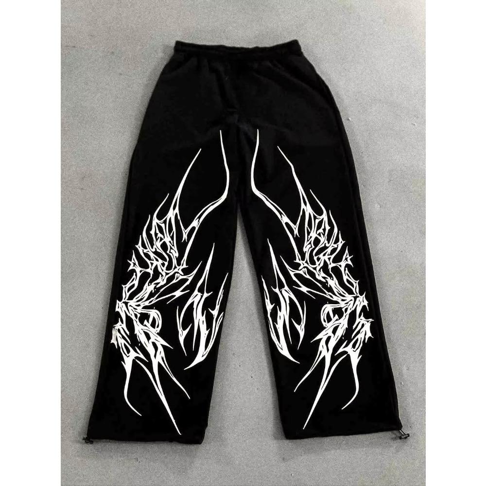 Letní Módní Retro Gotické Retro Tištěné Hip hop Sportovní Ležérní Kalhoty Hip hop Street Wear Volné Kalhoty