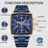 Top-Marke Luxus Herrenuhren Mode Militärisch Quadratisch Chronograph Quarz Armbanduhren Herren Sport Wasserdichte Uhr