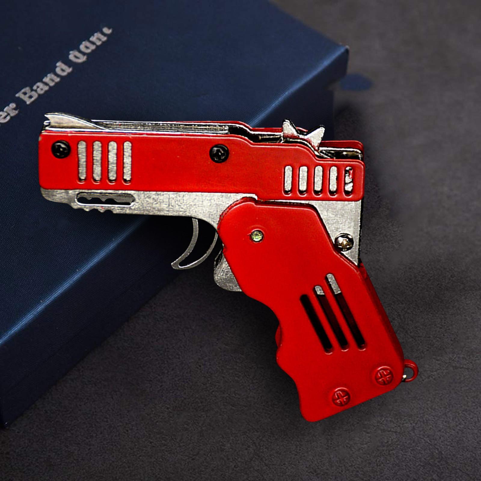 

Full Metal Folding Rubber Band Toy Outdoor Sports Keychain Toy красный