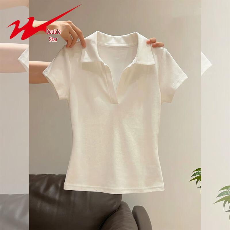 Shuangxing Women s Summer Slim Fit Polo T-Shirt 2XL