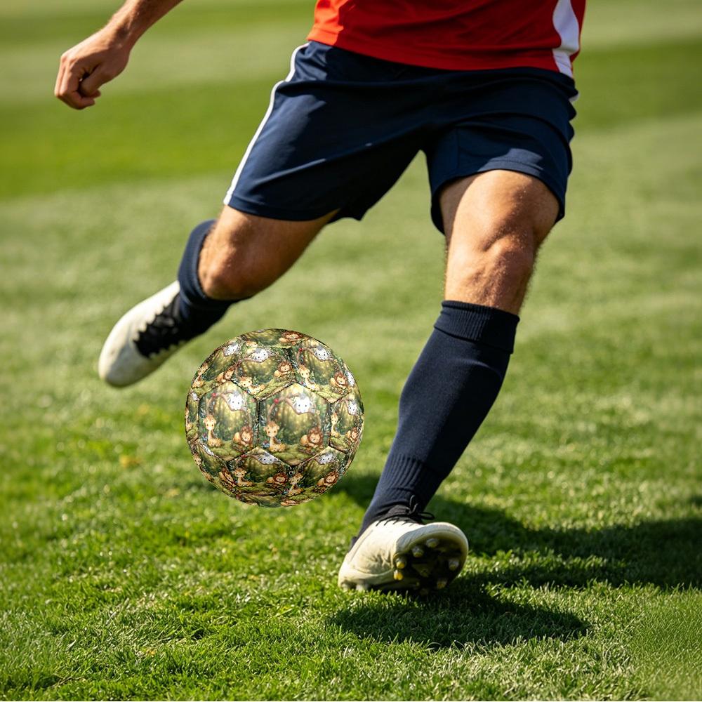 1pc Forest Friends Size 5 Soccer Ball Professional Match Training Football Indoor &Outdoor Sports Ball Training Ball Lightweight Durable y57