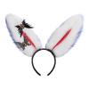 Handmade Red Bunny Ear Headband Cosplay Plush Animal Ears Hair Accessory Dark Gothic Style Unisex