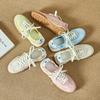 Genuine Leather Women's Argan Ballet Shoes 2026: Retro Lace-up Lightweight Breathable White Trainers