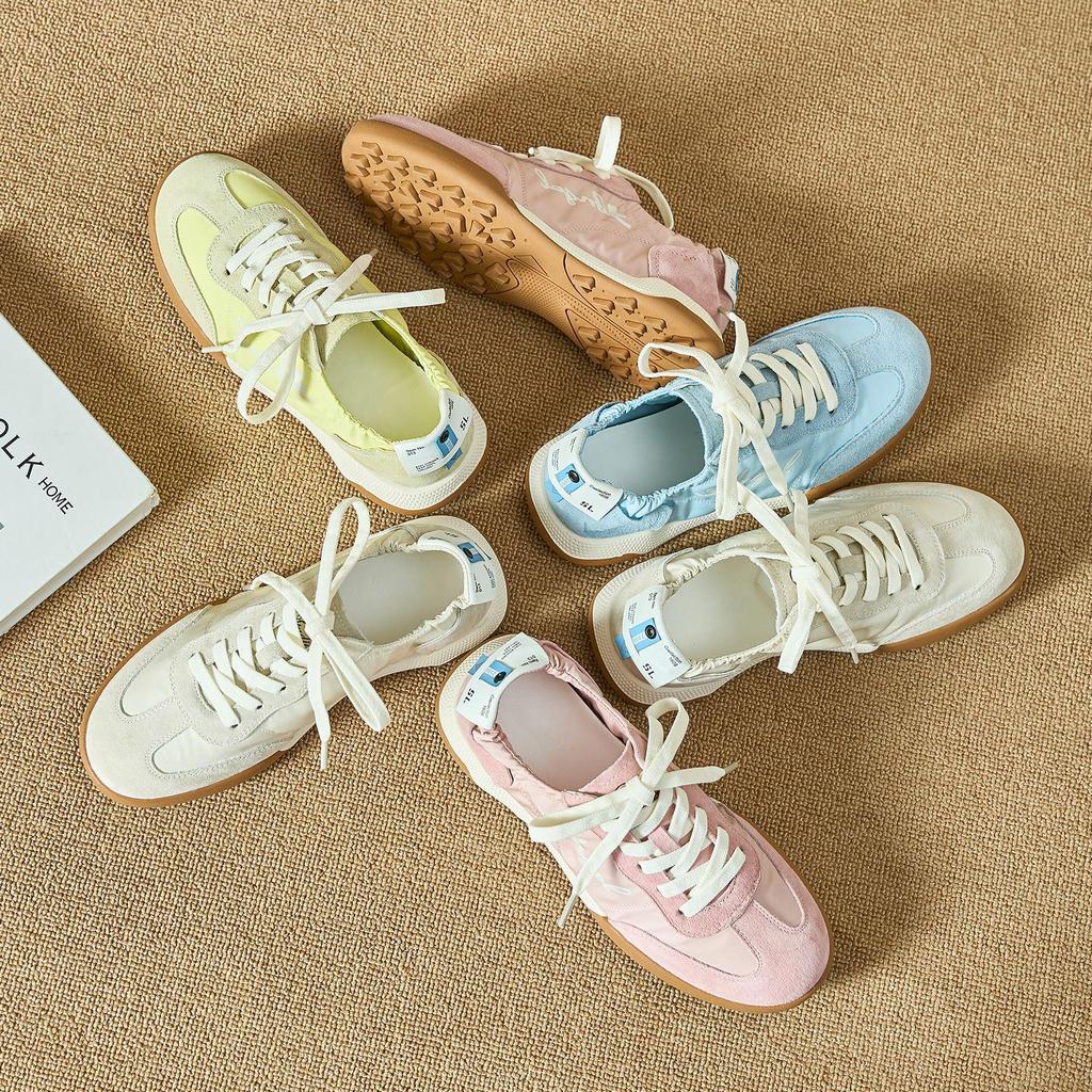 Genuine Leather Women's Argan Ballet Shoes 2026: Retro Lace-up Lightweight Breathable White Trainers