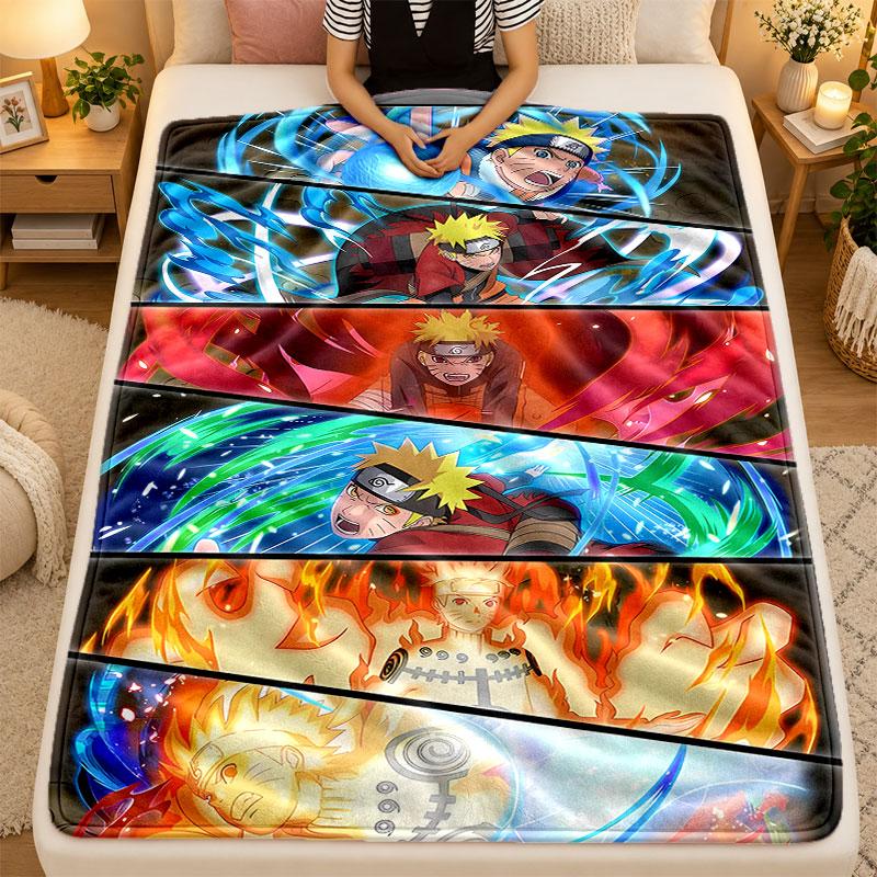 Flannel BlanketNaruto Warm Soft Throw Blanket for Indoor Sofa Bed Living Room Use