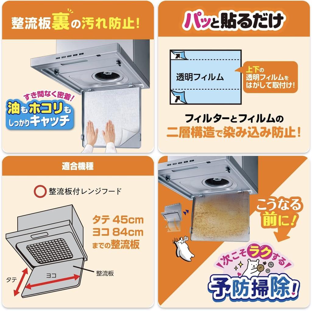 Toyo Aluminum Ventilation Fan Filter, Easy-to-Apply, Rectifier Plate, Back Sheet, for Fans Behind Range Hood Covers, Prevents Dirt and Cleans Quickly