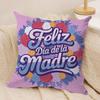 Feliz Dia MaMa Cushion Cover Short Plush Doublesided Print Square Throw Pillow Covers Sofa Home Cushion Decor