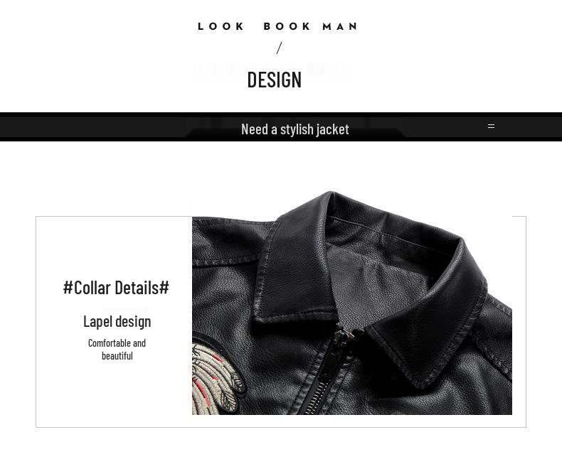 Men's Plus Size Embroidered Leather Baseball Jacket with Velvet, Trendy Spring & Autumn Outerwear.