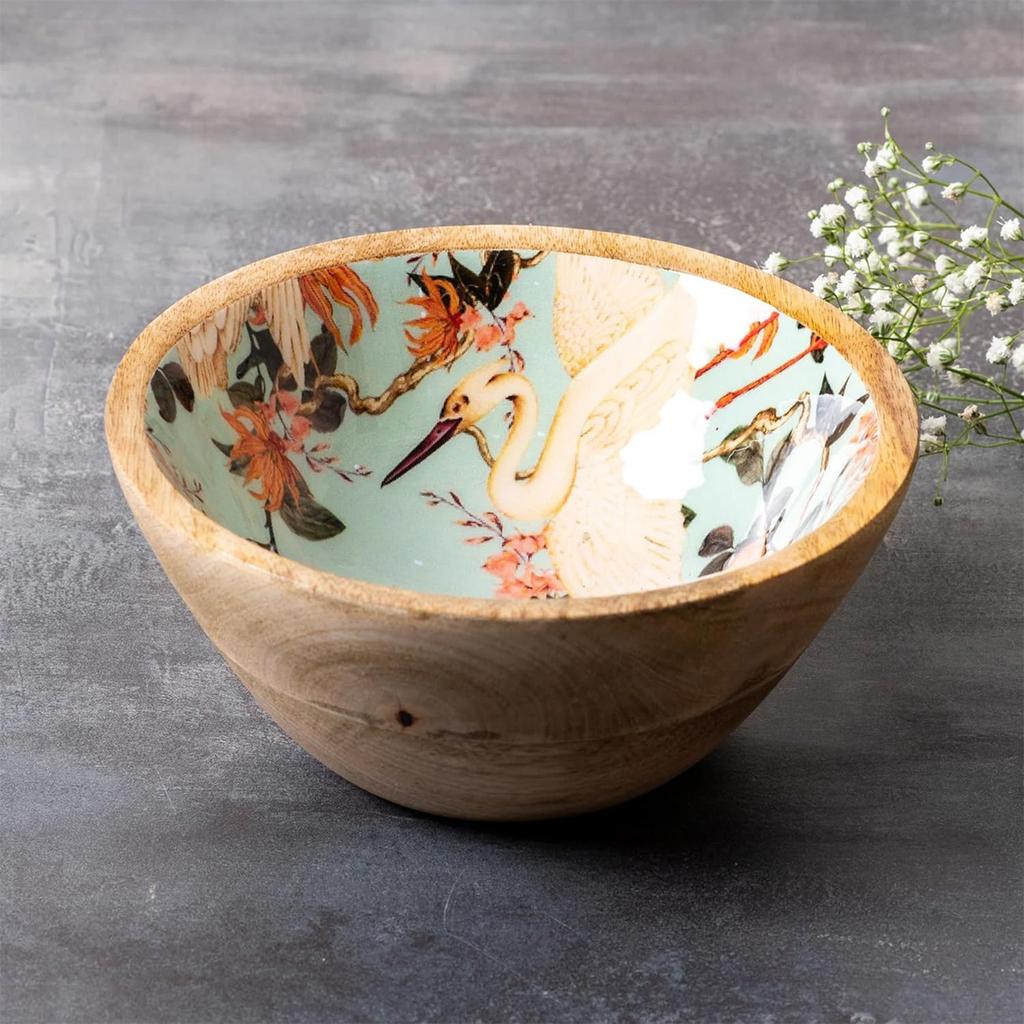 Деревянная сервировочная миска, Wooden Serving Bowl (Multicolor),  Nestroots