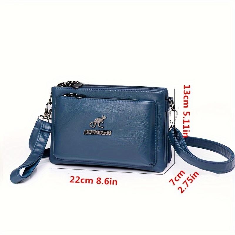 Sac Bandoulière Chic en Faux Cuir pour Femmes - Imperméable, Pochette Multi-Couches avec Fermeture Éclair - Disponible en Marron
